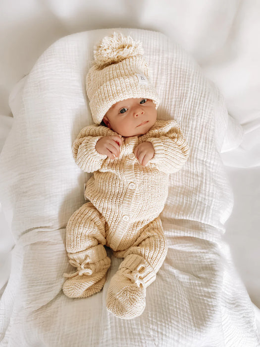Classic Knit Romper | Honey
