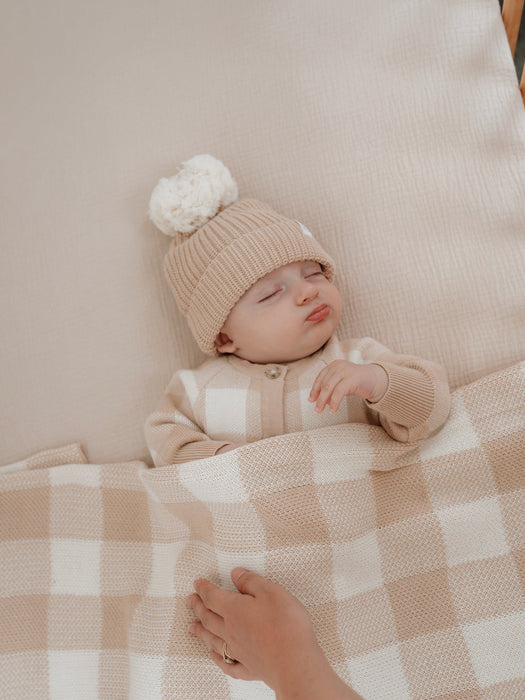 Beanie | Gingham (Caramel)