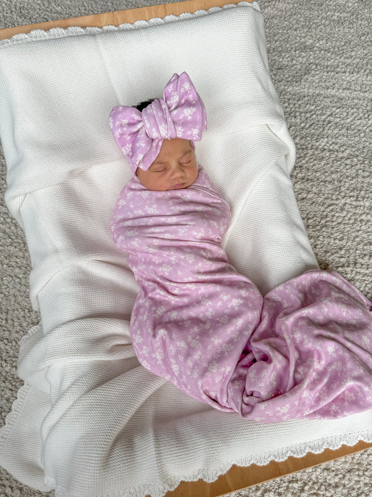 Lana Pink Ribbed SWADDLE