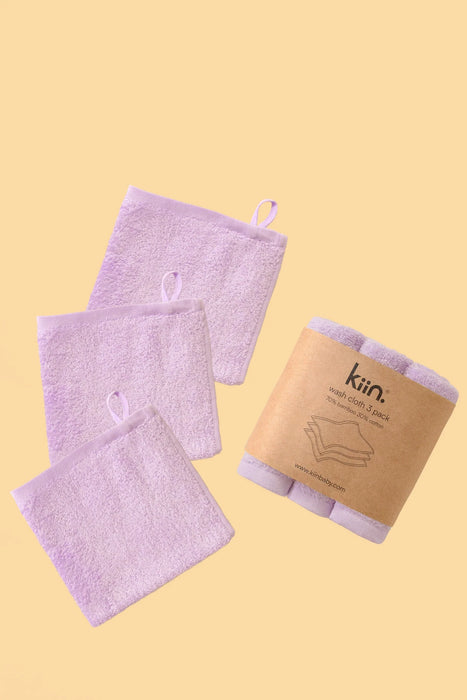 Wash Cloths 3 pack - Lilac | Kiin Baby