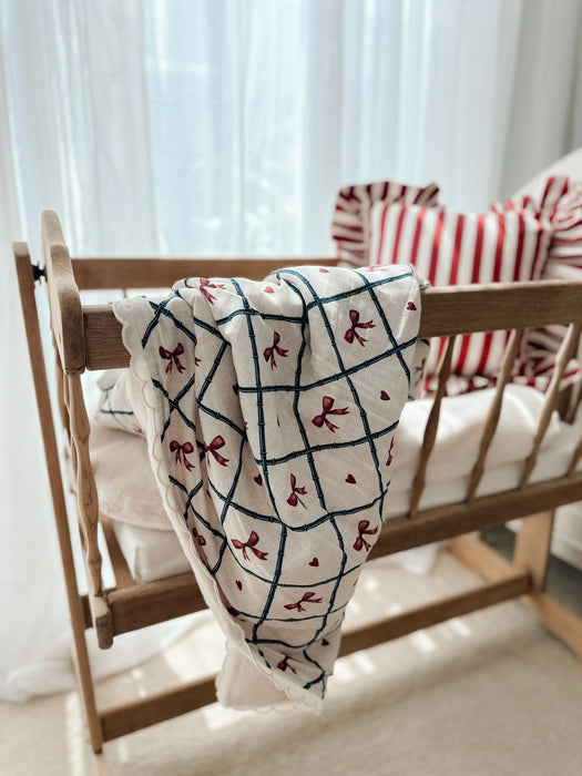 Bow Peep Fur Line Cot Blanket