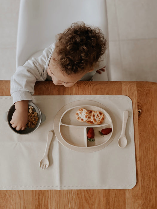 Silicone Suction Plate - Speckle Beige