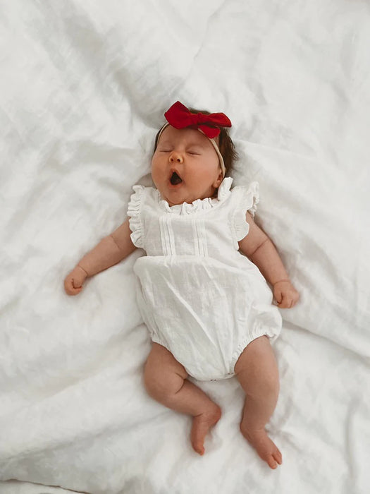 Red Linen Bow