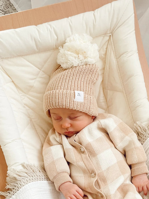 Beanie | Gingham (Caramel)