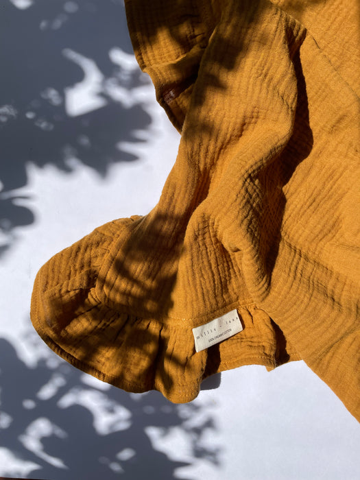 Organic Ruffle Swaddle | Rust